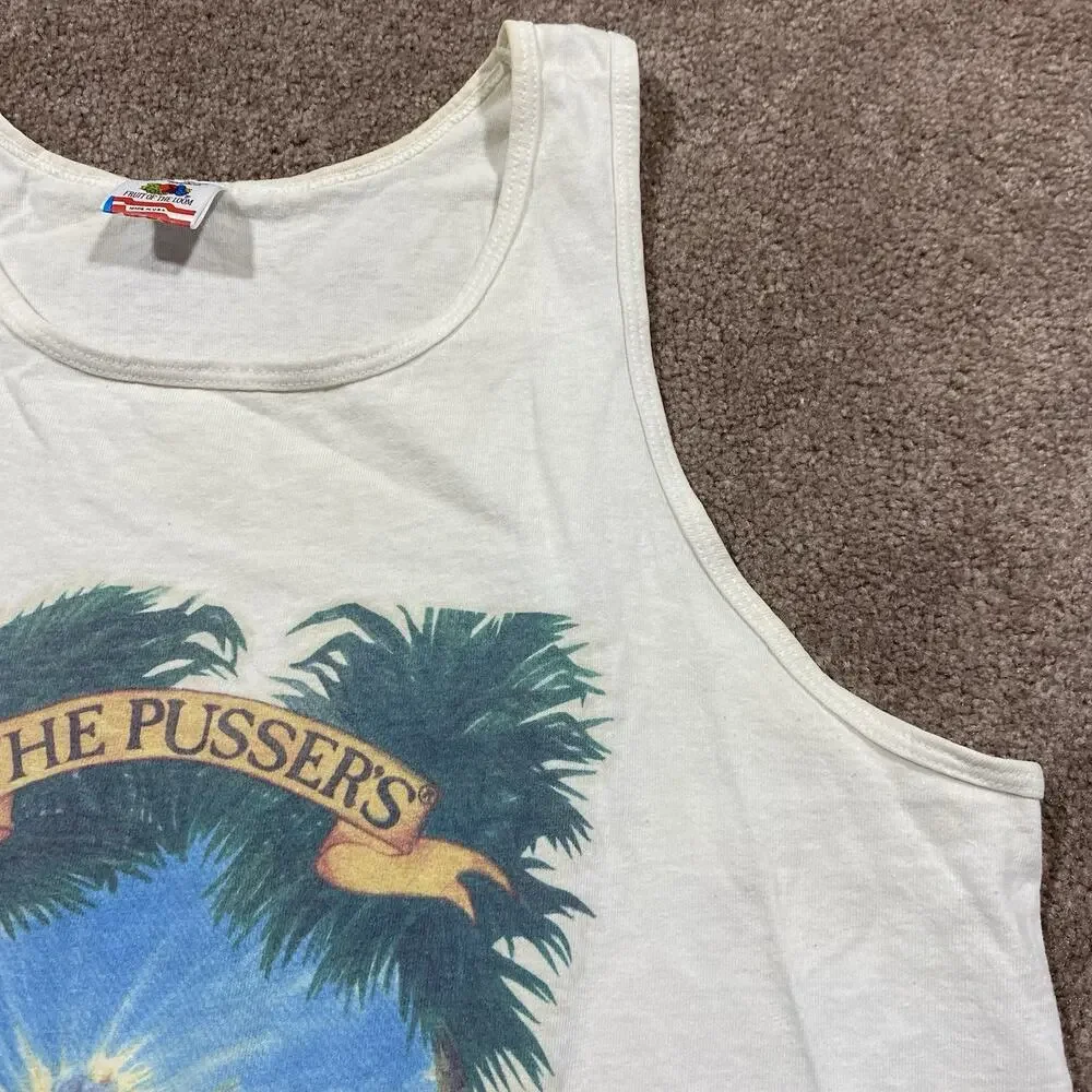 Pusser’s Experience Tank Top Mens L Vintage Made in USA Beach Graphic - Picture 5 of 16